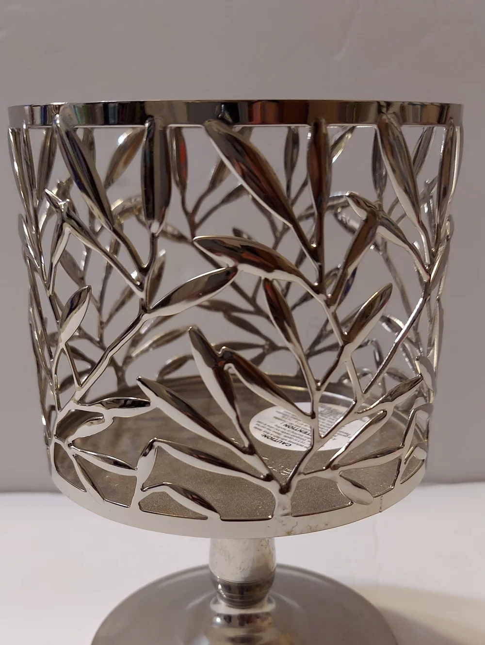 Bath & Body Works Silver Leaf Cutout Candle Holder